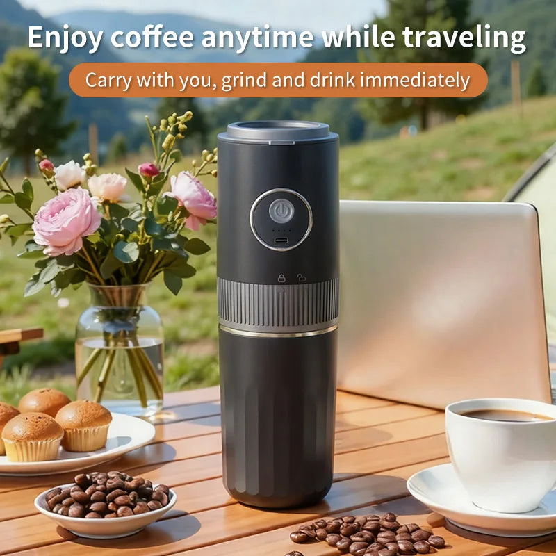 3-in-1 Portable Capsule Espresso Coffee Maker – Type-C Rechargeable, Automatic, for Car, Home & Camping