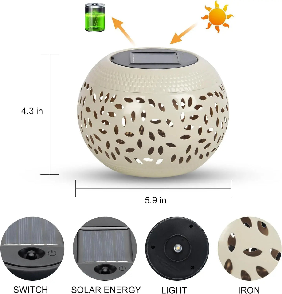 Solar Table Lamp – Warm LED Patio Lantern