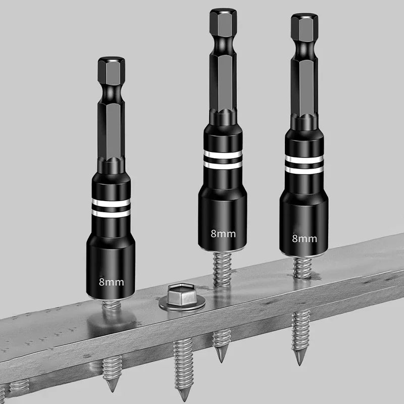 Magnetic Hex Shank Nut Driver Set — Power Tool Bit Adapter for Drill & Impact Driver