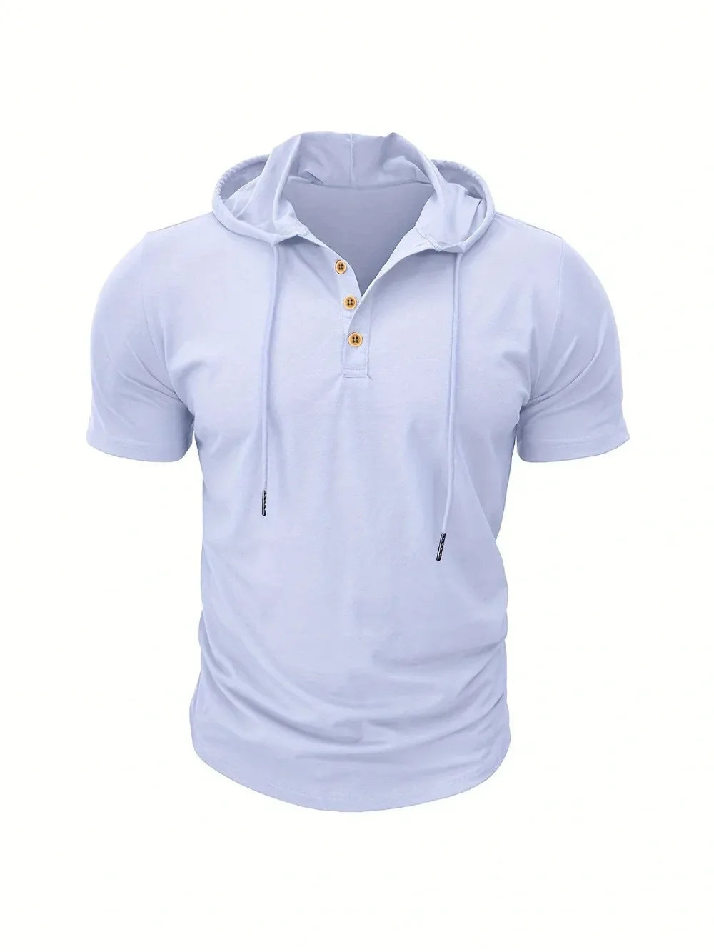 Men's Hooded Short-Sleeve Gym T-Shirt — Athletic Training Tee with Hood