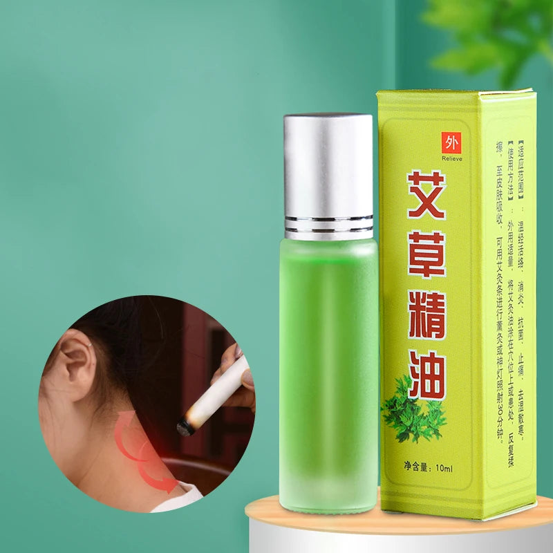 Mugwort Wormwood Essential Oil – 5-Bottle Set for Moxibustion, Massage & Meridian Scraping