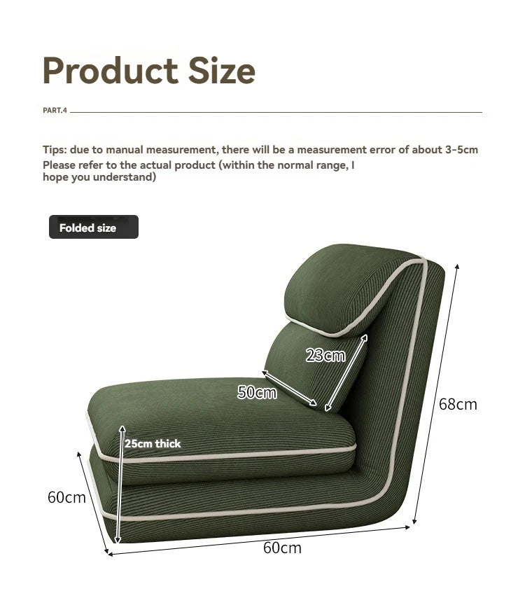 Foldable Fabric Sofa Bed — Lazy Tatami Lounge Chair