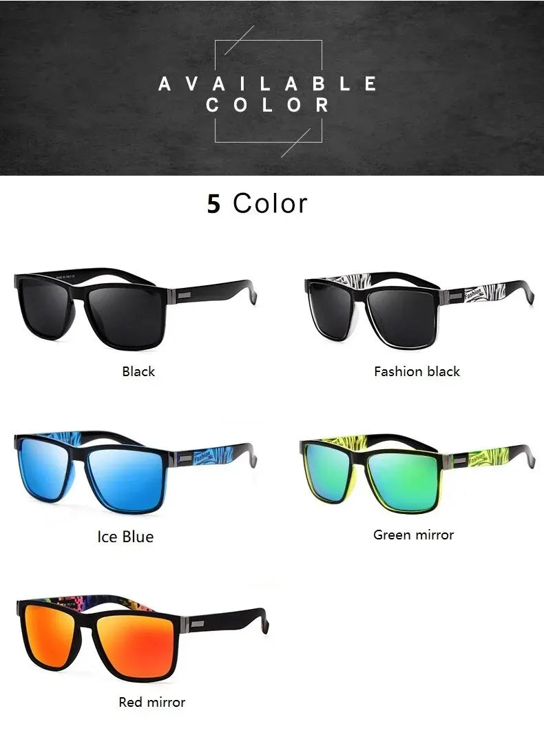 Fashionable Vintage Square Sunglasses | Luxury Designer Driving Fishing Eyewear for Men & Women