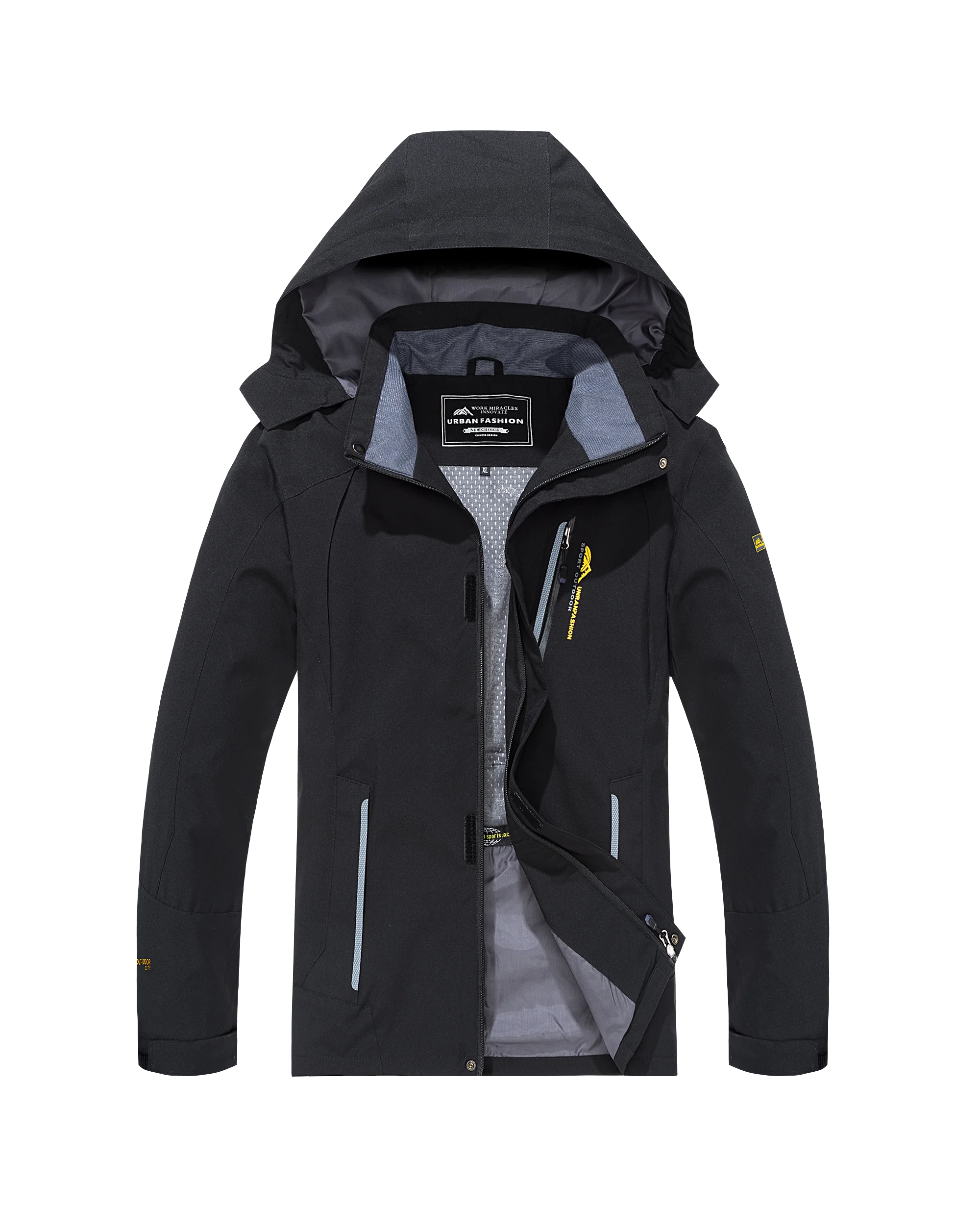 Men's Big & Tall Waterproof Hooded Jacket – Windproof Outdoor Coat, XL–8XL, 5 Colors