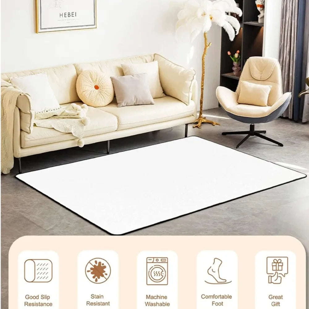 Gray Geometric Block Pattern Area Rug – Non-Slip Modern Minimalist Mat for Living Room & Bedroom, 6 Colors & 5 Sizes