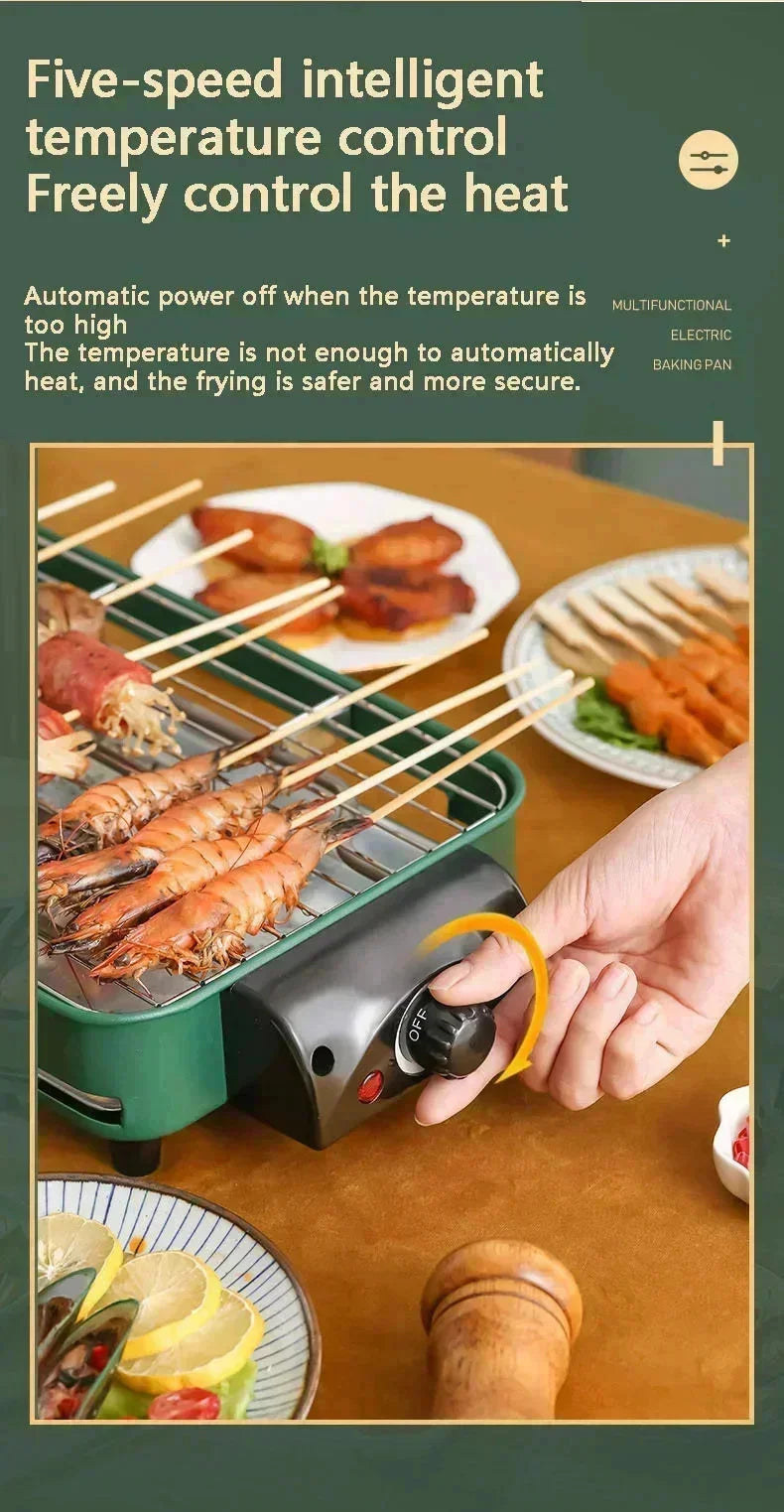 220V 1500W Smokeless Electric BBQ Grill – Korean-Style Indoor Barbecue Rack & Oven