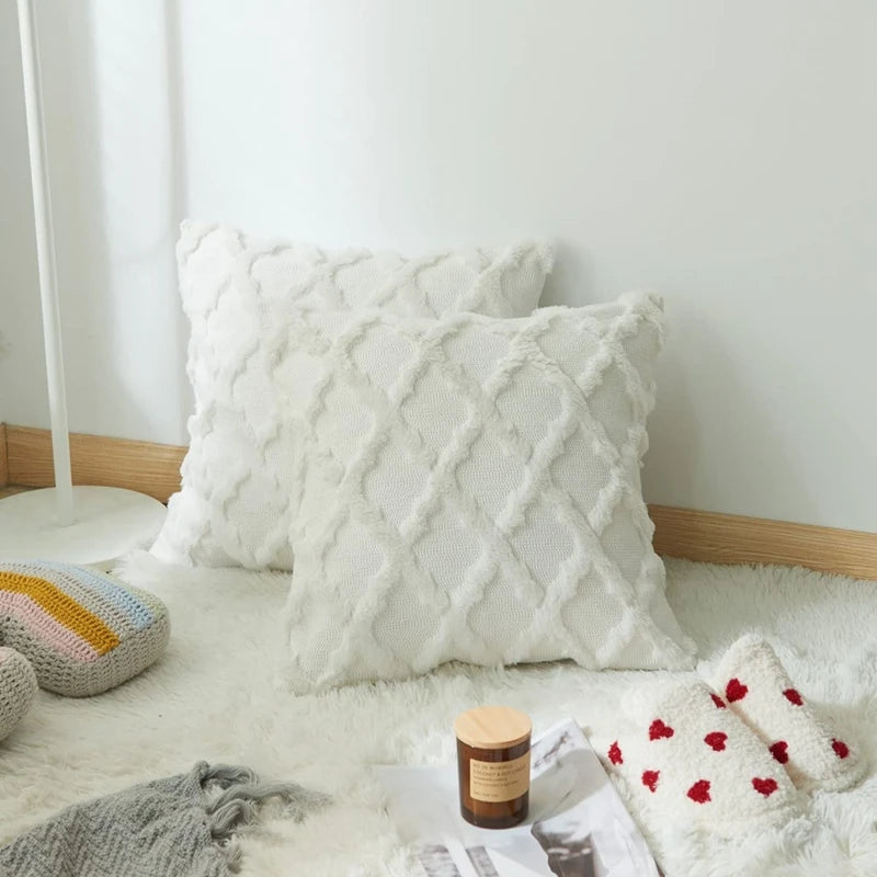 Faux Fur Luxury Plush Throw Pillowcase – Soft Decorative Cushion Cover, Multiple Colors & Sizes