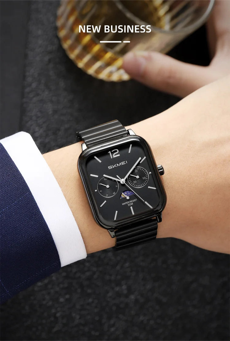 SKMEI Men's Luxury Business Quartz Watch | Waterproof Calendar Week Display Casual Wristwatch