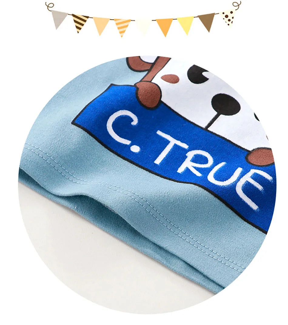 Kids' Unisex Cotton Cartoon Pajama Set | Soft Warm Sleepwear for Boys & Girls