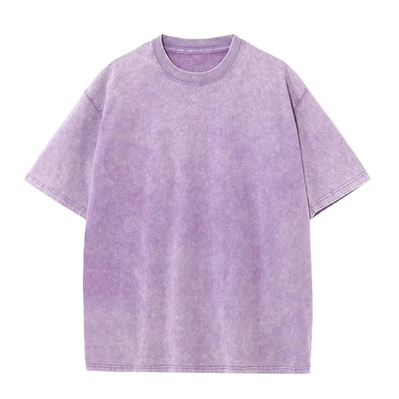 Men's Heavy Cotton Vintage Washed Oversized Tee — Premium Streetwear T-Shirt
