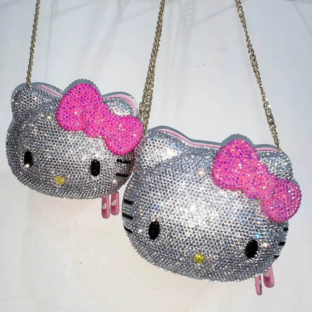 Handmade Rhinestone Crystal Crossbody Bag – Kawaii Kids Girls Luxury Handbag Birthday Gift