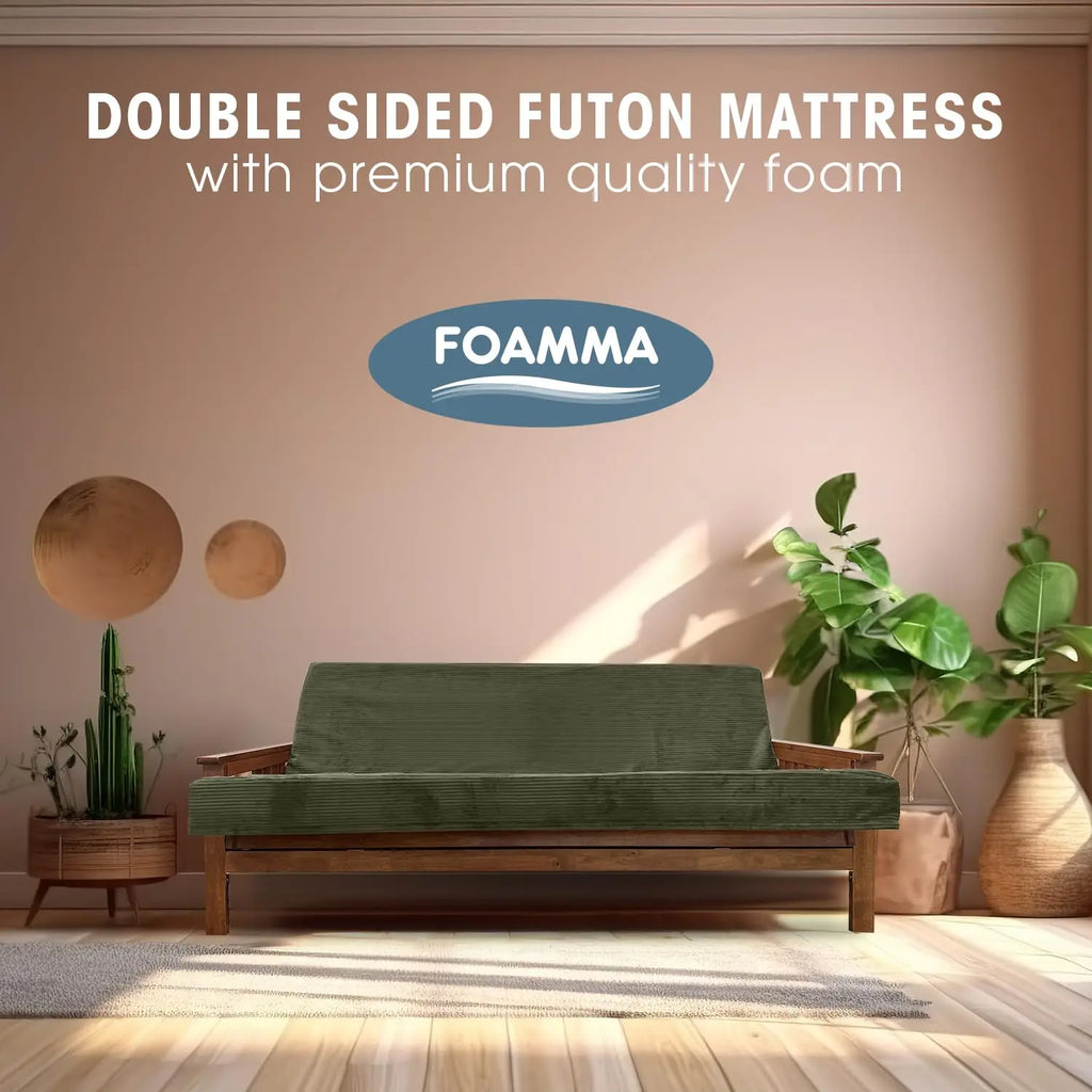 Firm or Soft — Your Choice — Double-Sided Memory Foam Futon Mattress | Foldout Couch Bed, Washable Cover, Twin to Queen