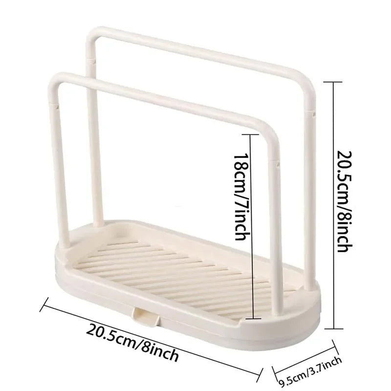 Kitchen Sink Drain Storage Basket — 2-Piece Sponge & Rag Drainage Shelf Organizer