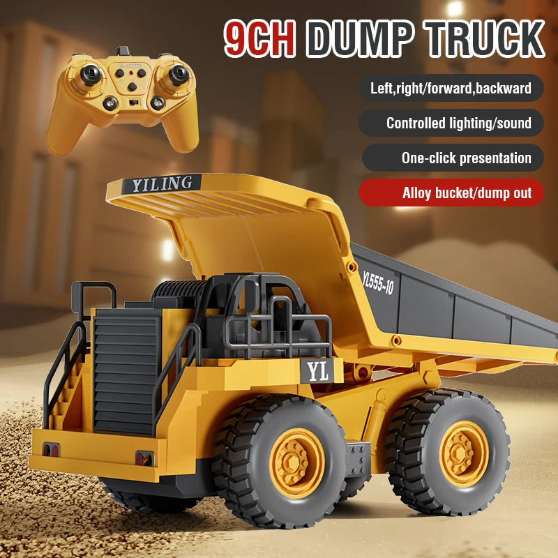 2.4G RC Construction Truck – Alloy Excavator, Bulldozer & Dump Truck for Kids
