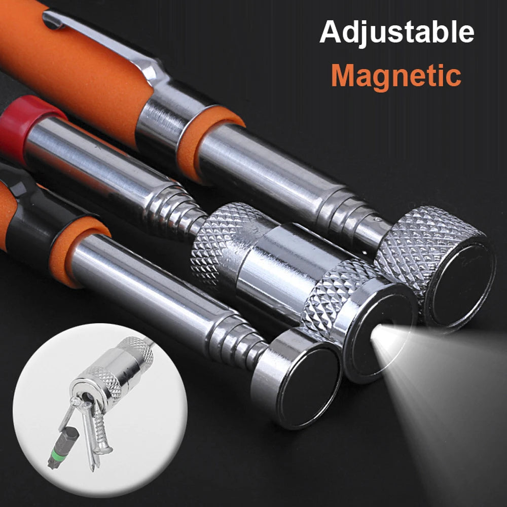 Telescopic Magnetic Pickup Tool – 8LB Capacity, Extendable to 31", LED Light for Screws, Nuts & Bolts