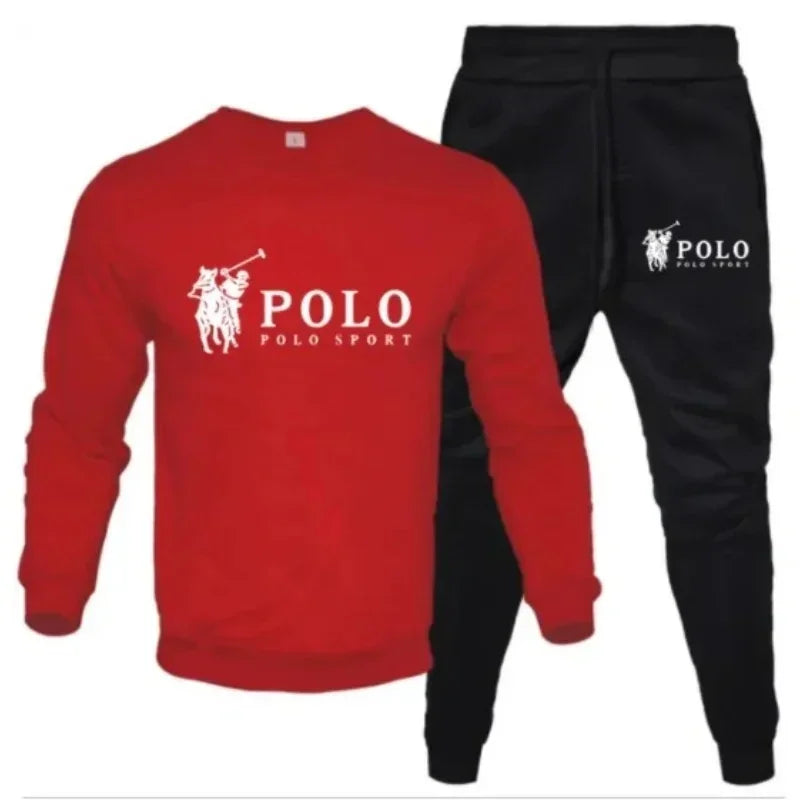 Men's Round-Neck Sweatshirt & Jogging Pants Set – Outdoor Fitness Casual Autumn Winter
