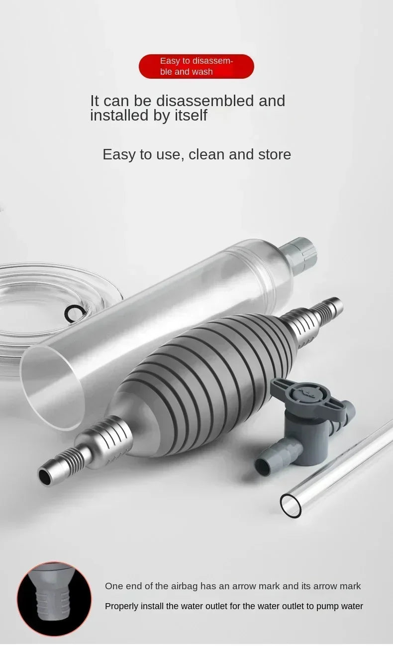 Fish Tank Siphon Vacuum – Gravel & Sand Water Exchanger Aquarium Cleaning Kit with Extension Tube