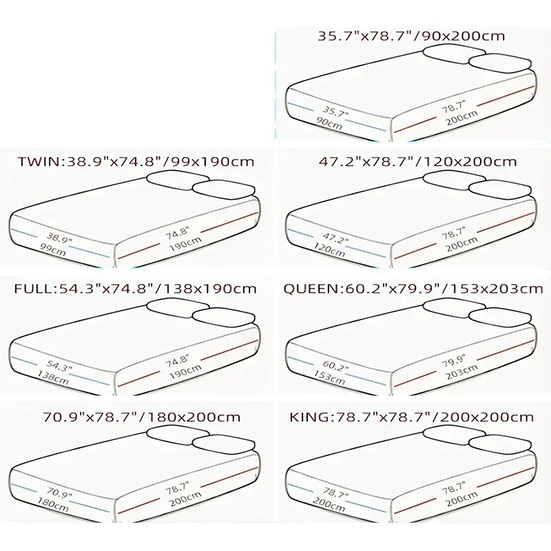 High-Quality Elastic Fitted Sheet – Solid Color Mattress Cover, 80–200cm, Single to King