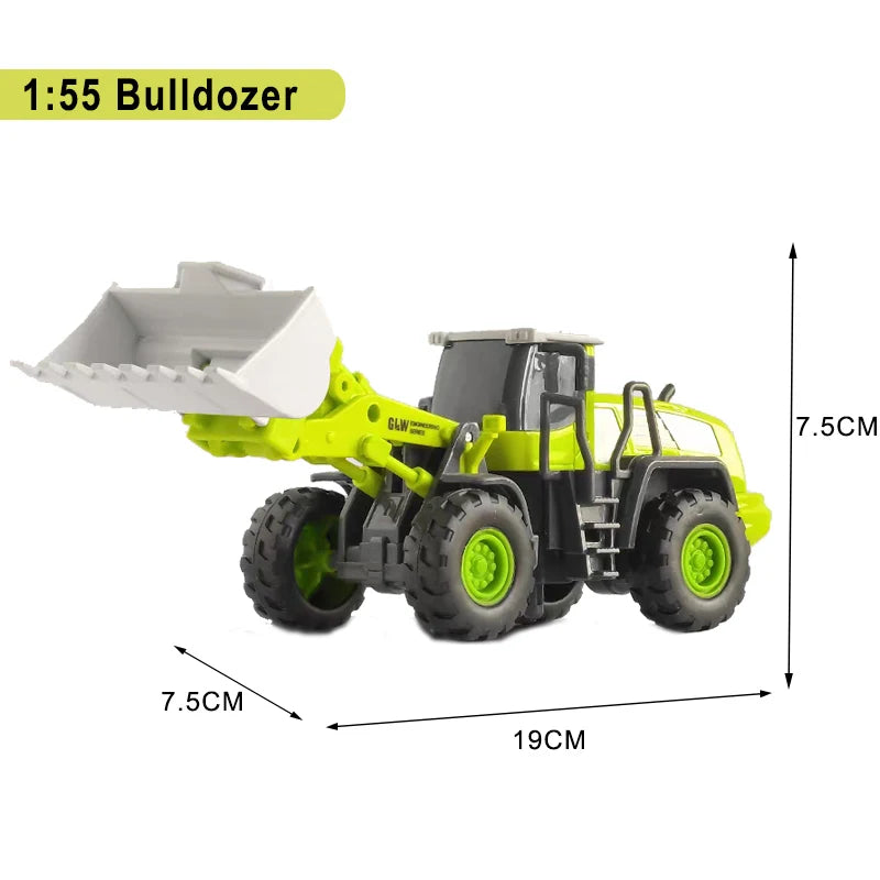 Die-Cast Engineering Vehicle Toy – Excavator, Crane, Bulldozer & Backhoe for Kids