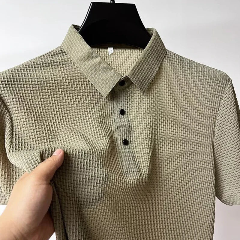 Men's Bone Flower Print Polo Shirt — Graphic Short Sleeve Casual Polo
