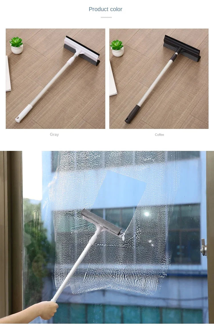 Squeegee Window Cleaner 2-in-1 – Retractable Pole Glass Brush for Car, Shower & Glass Door