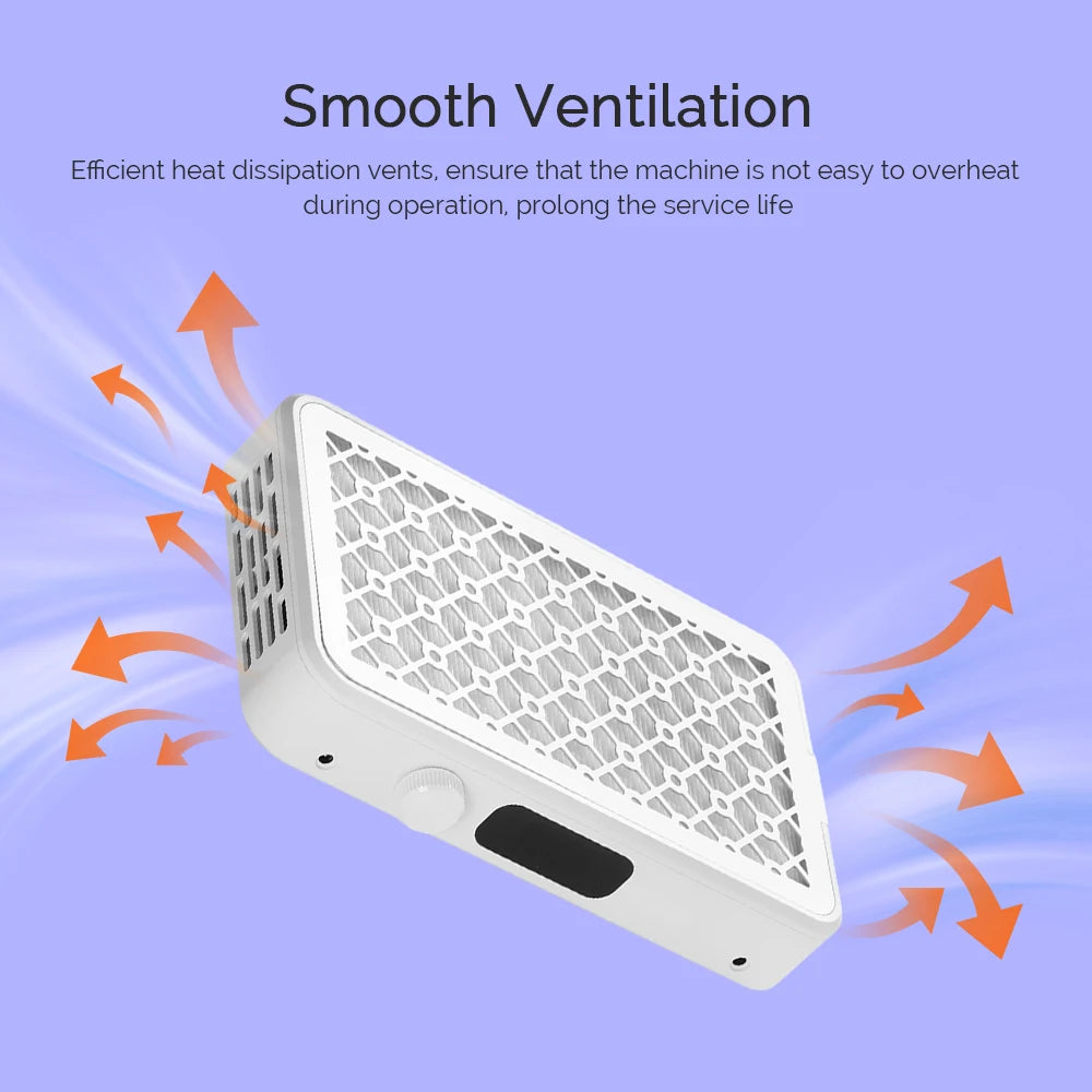 Professional Turbo Nail Dust Collector – Brushless Two-Fan Strong Suction Nail Vacuum Extractor