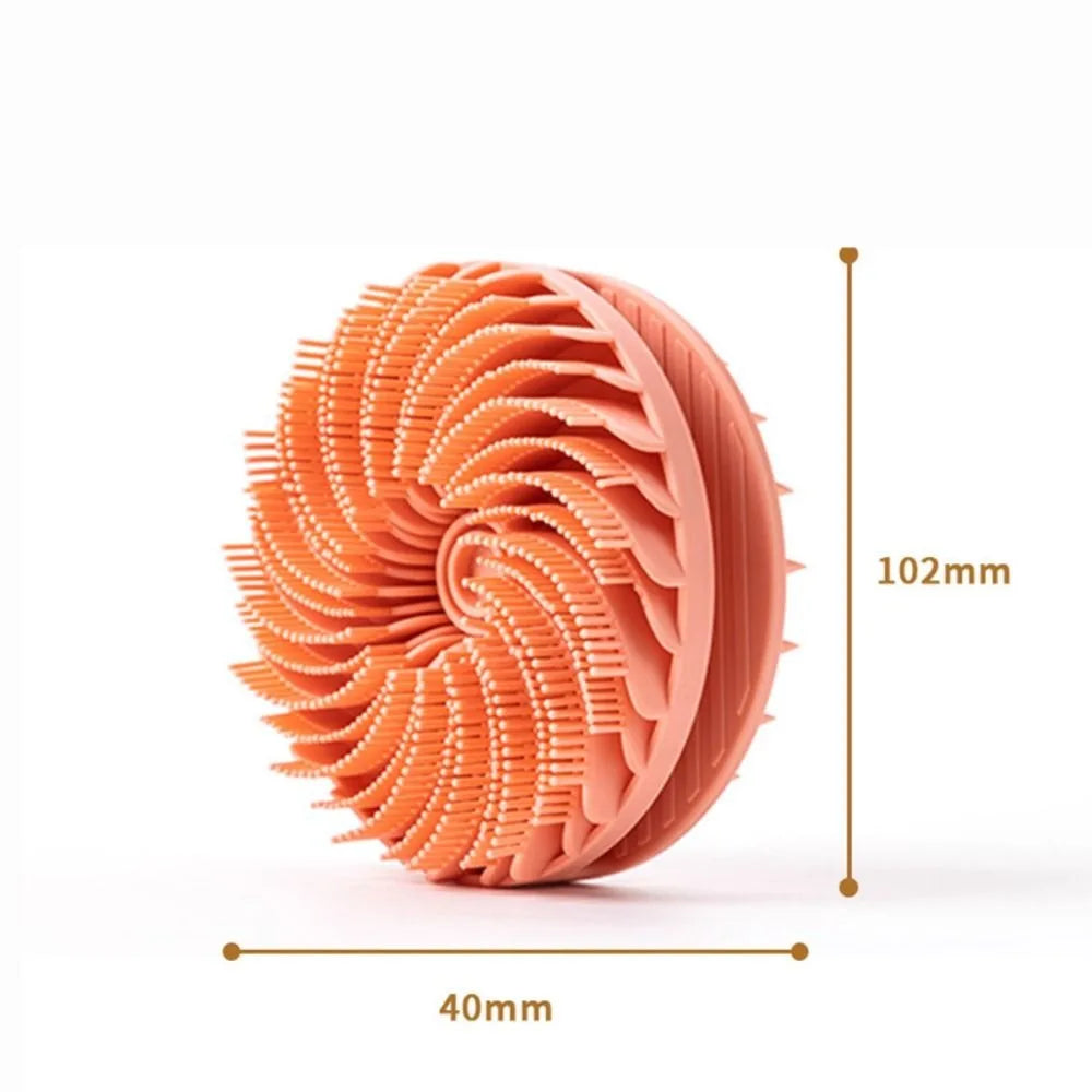 Double-Sided Silicone Shower Brush – Soft Bristle Body Massage & Exfoliating Bath Mud Remover