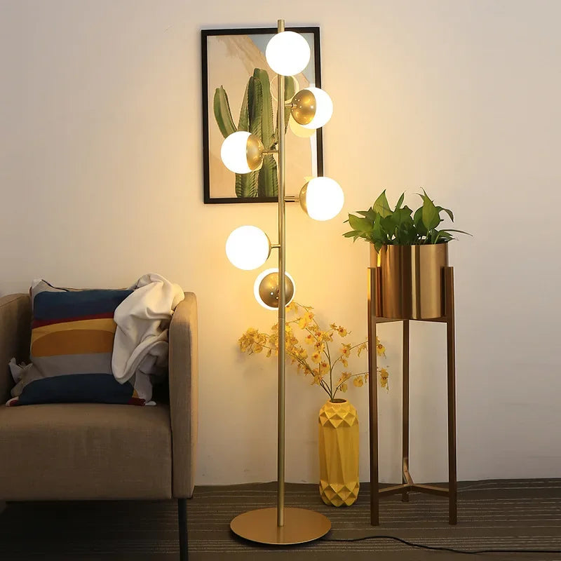 Glass Globe Lamp – Vertical Multi-Light Design