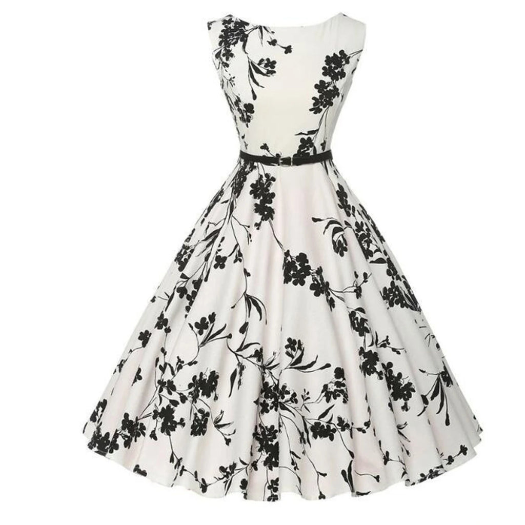Floral Retro Swing Vintage Rockabilly Dress – Summer Casual Women's Vestido