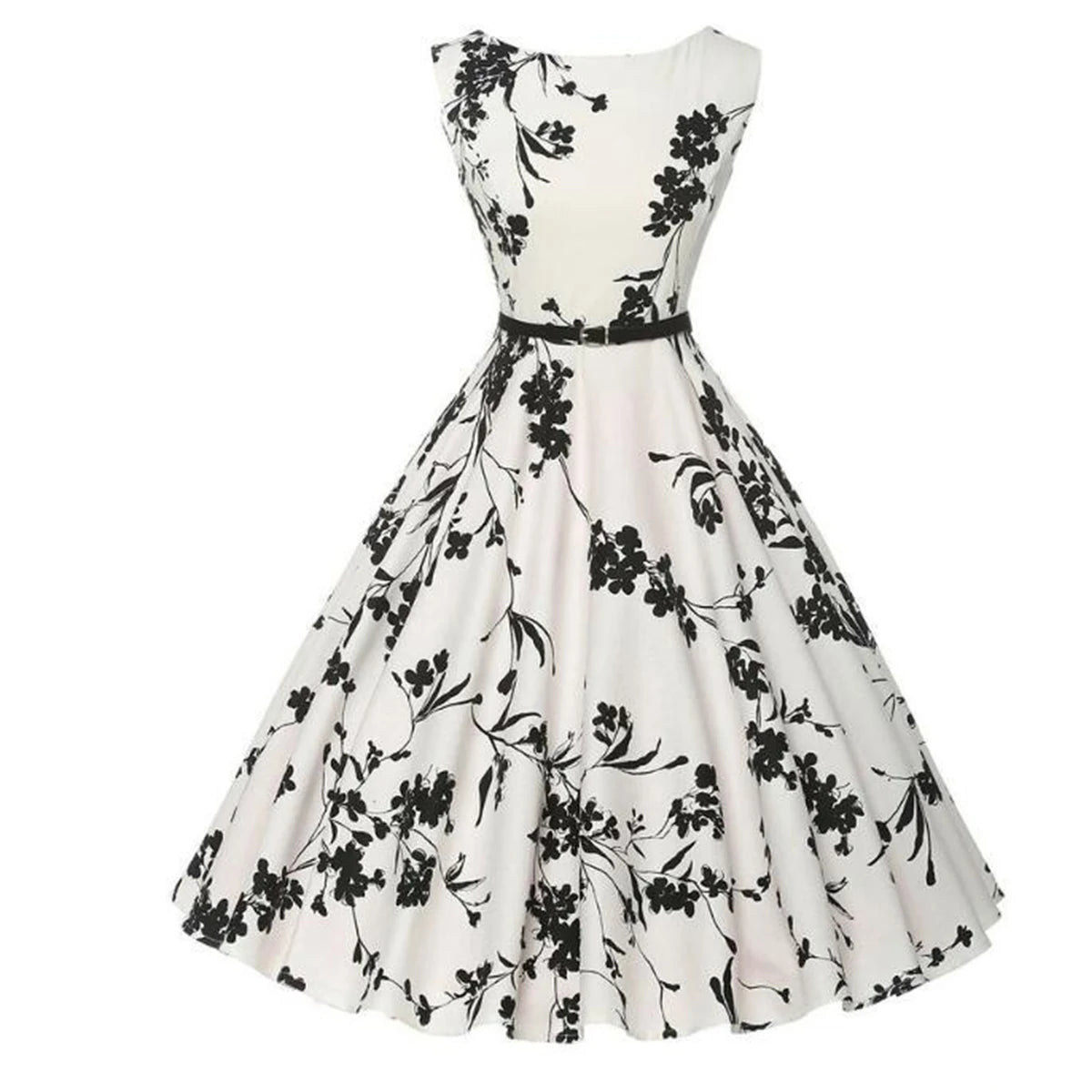 Floral Retro Swing Vintage Rockabilly Dress – Summer Casual Women's Vestido