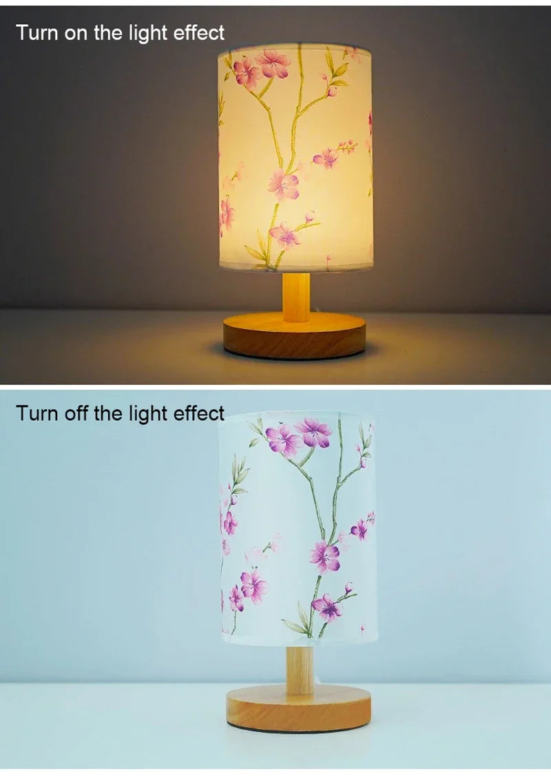 Square Table Lamp – Warm LED & Fabric Shade