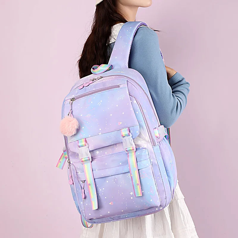 Custom Print Nylon Backpack – Laptop School & Travel Bag for Women