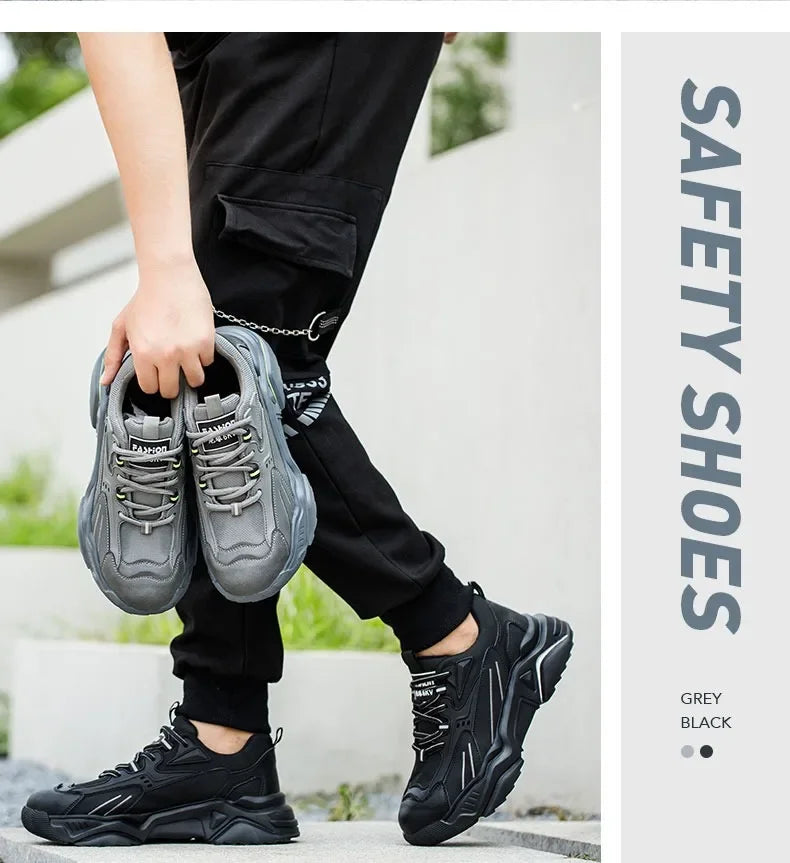 Steel Toe Safety Sneakers – Kevlar Anti-Puncture Insulated Work Shoes