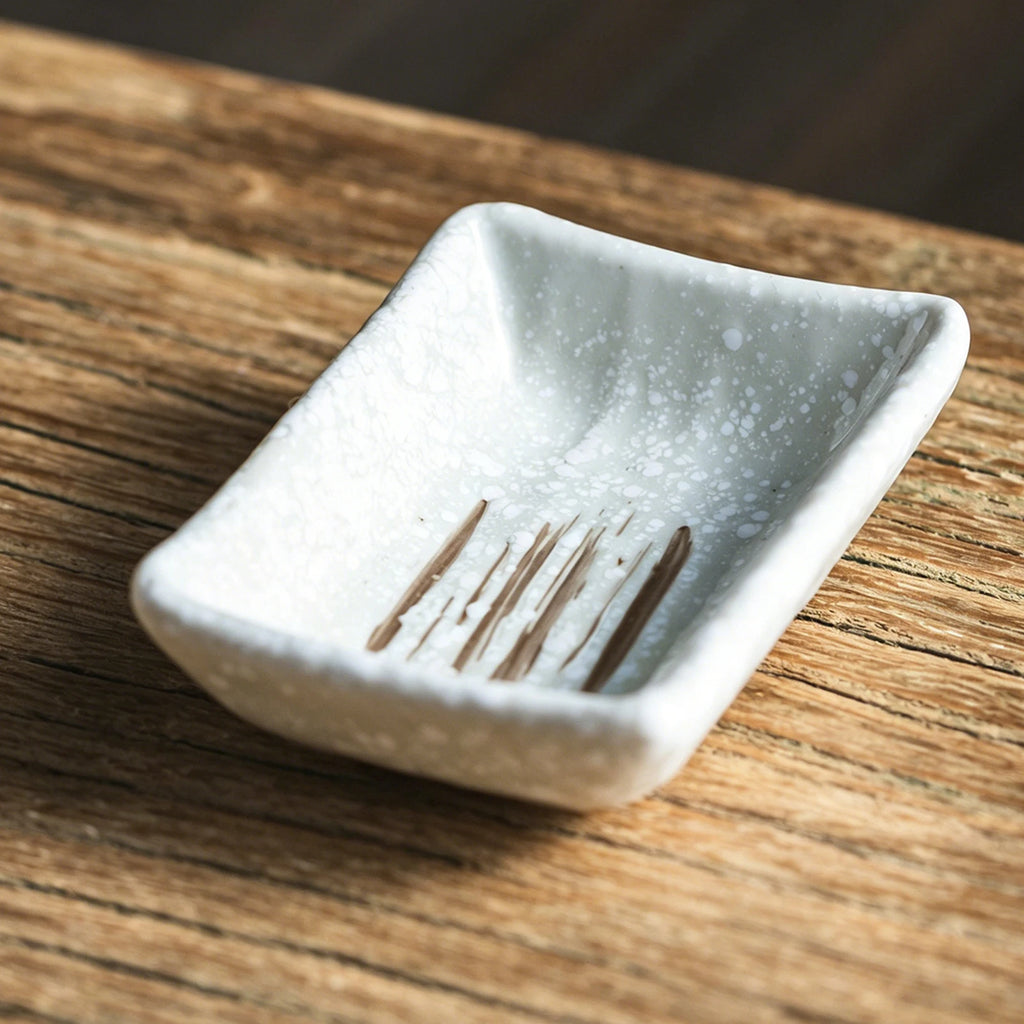 Ceramic Soy Sauce Dish – Japanese-Style Rectangular Bowl