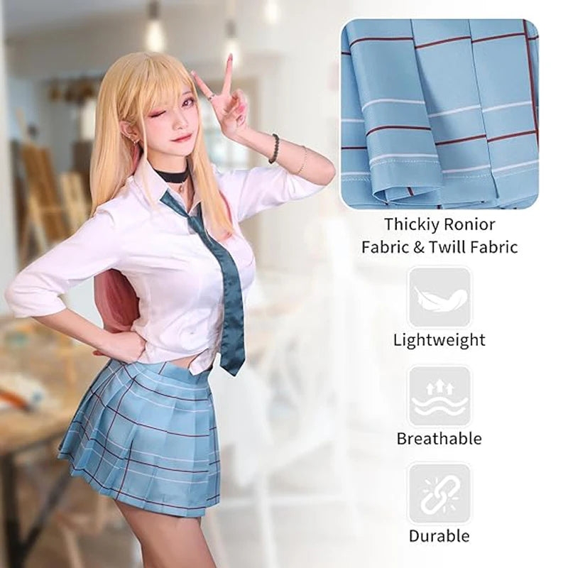 Kitagawa Marin Cosplay Costume – My Dress-Up Darling Anime School Girl Uniform