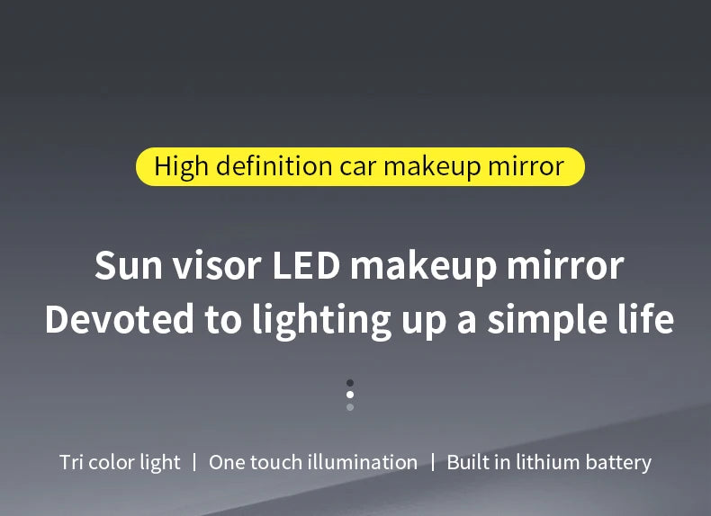 LED Car Sun Visor Vanity Mirror — Rechargeable HD Makeup Mirror