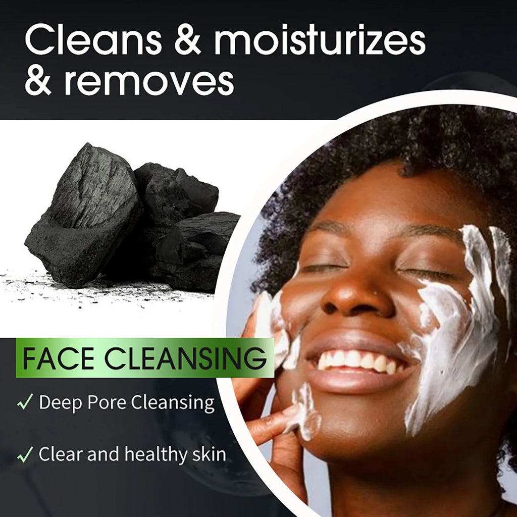 AILKE African Natural Black Soap Bar – Deep Cleansing, Anti-Acne & Brightening for Face & Body