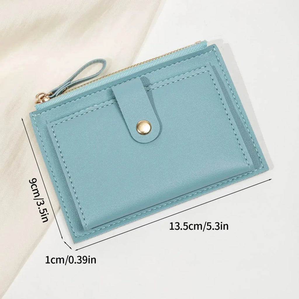 Minimalist Ultra-Thin PU Leather Women's Wallet – Short Zero Wallet & Credit Card Holder in 5 Colors