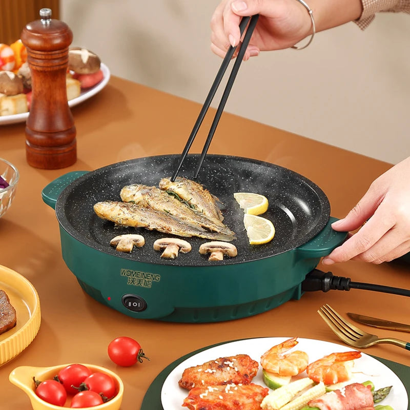 Electric MultiCooker Frying Pan — Non-Stick BBQ, Steak, Fish & Omelette Cooking Machine