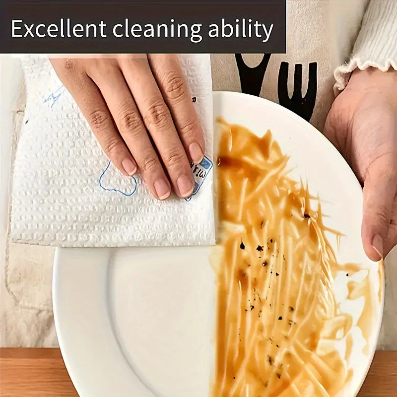 Ditch Paper Towels for Good — Washable Reusable Kitchen Cleaning Cloths | Pearl Embossed Non-Woven Roll, Oil Absorbent, Eco-Friendly