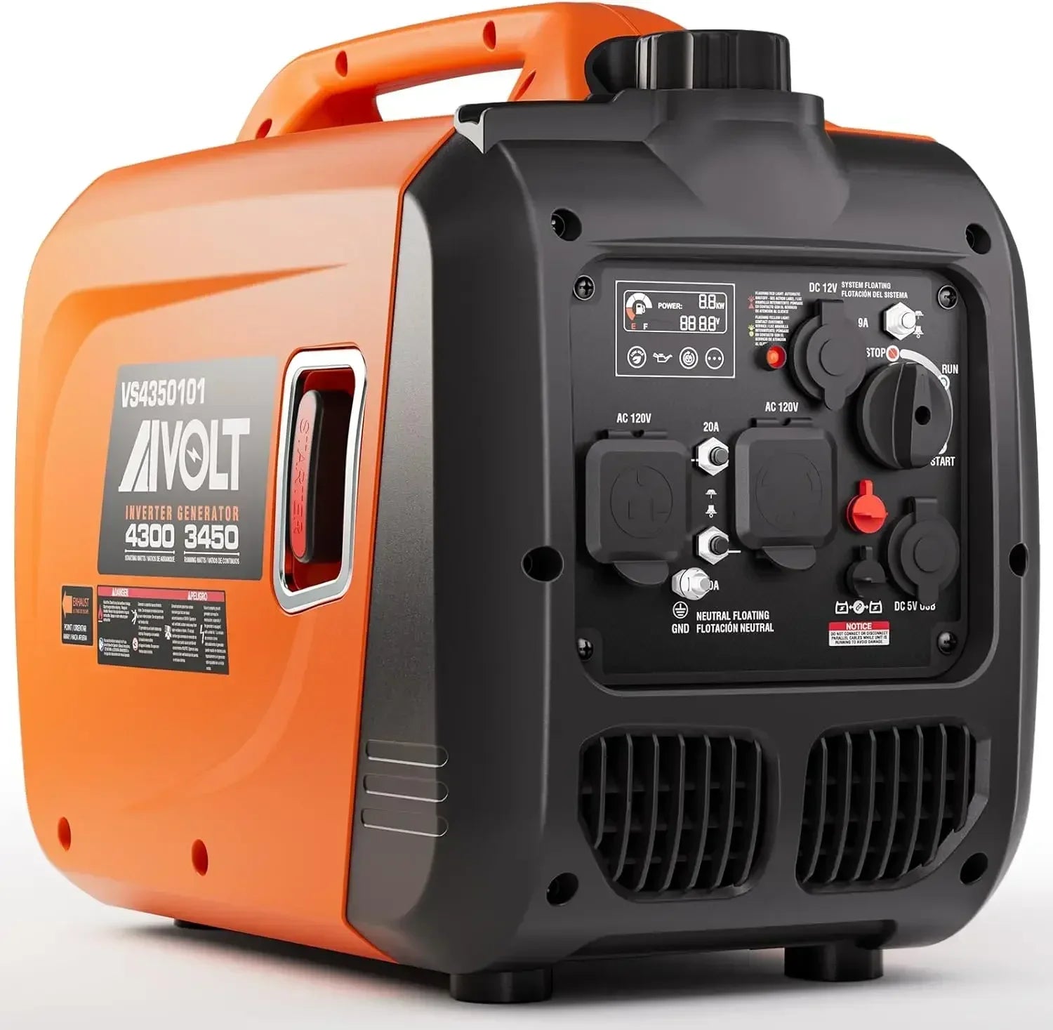 4300W Portable Inverter Generator — Super Quiet Gas-Powered, RV-Ready for Camping, Home & Emergency Use