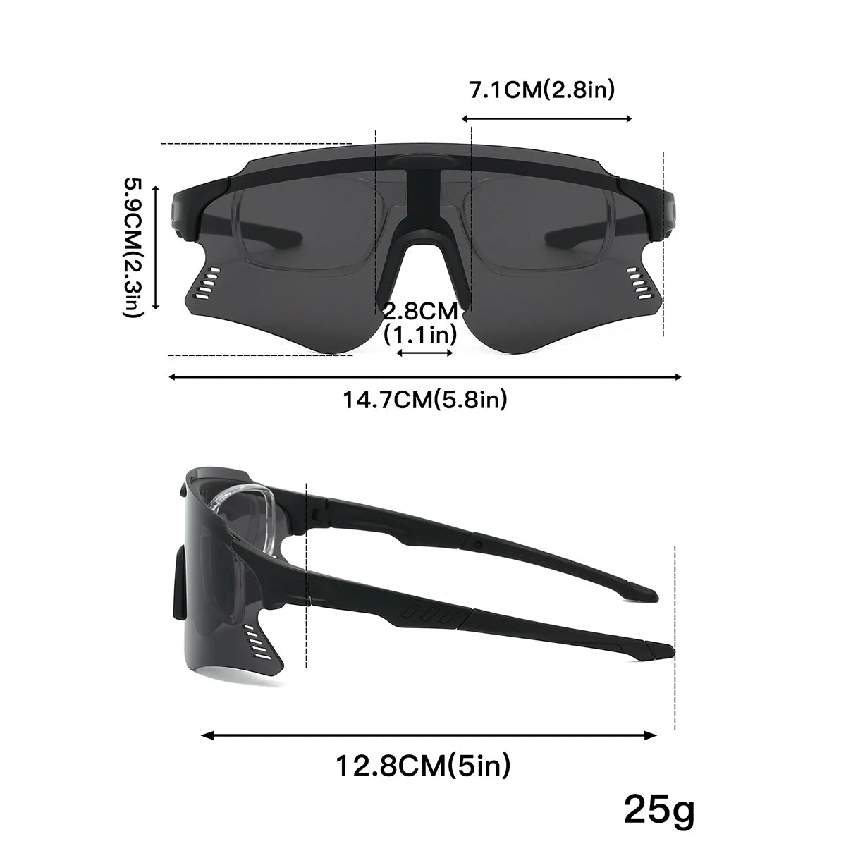 KAMMPT Oversized Sports Cycling Sunglasses | Mirror Anti-UV Windproof Protective Shades for Men & Women