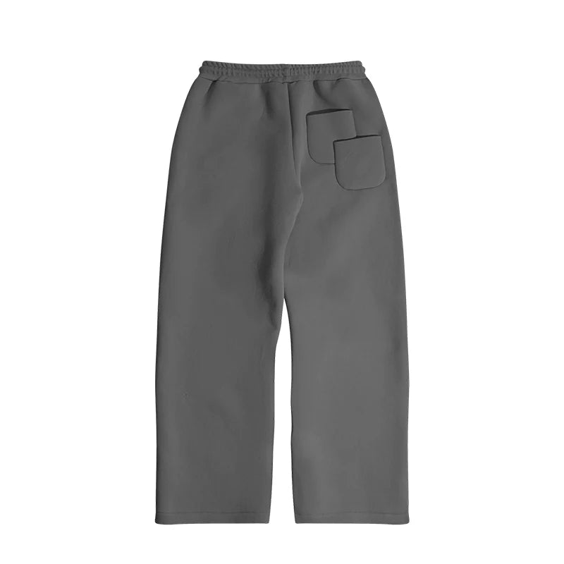 Men's Solid Hooded Pullover & Wide Leg Sweatpants 2-Piece Set – Loose Fashion Tracksuit
