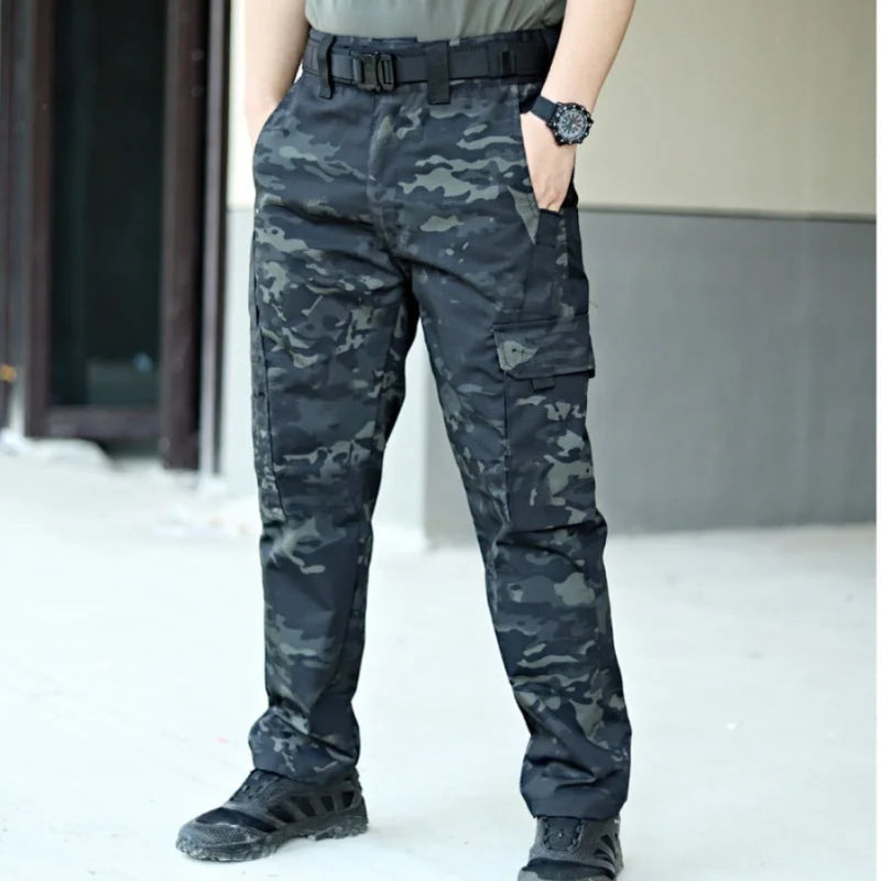 Men's Tactical Waterproof Multi-Pocket Cargo Pants — Durable Outdoor Work Trousers