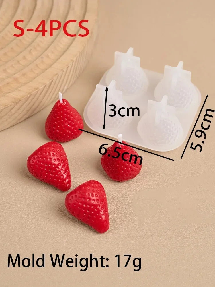 3D Strawberry Silicone Mold — DIY Scented Candles, Aromatherapy & Gift Decor