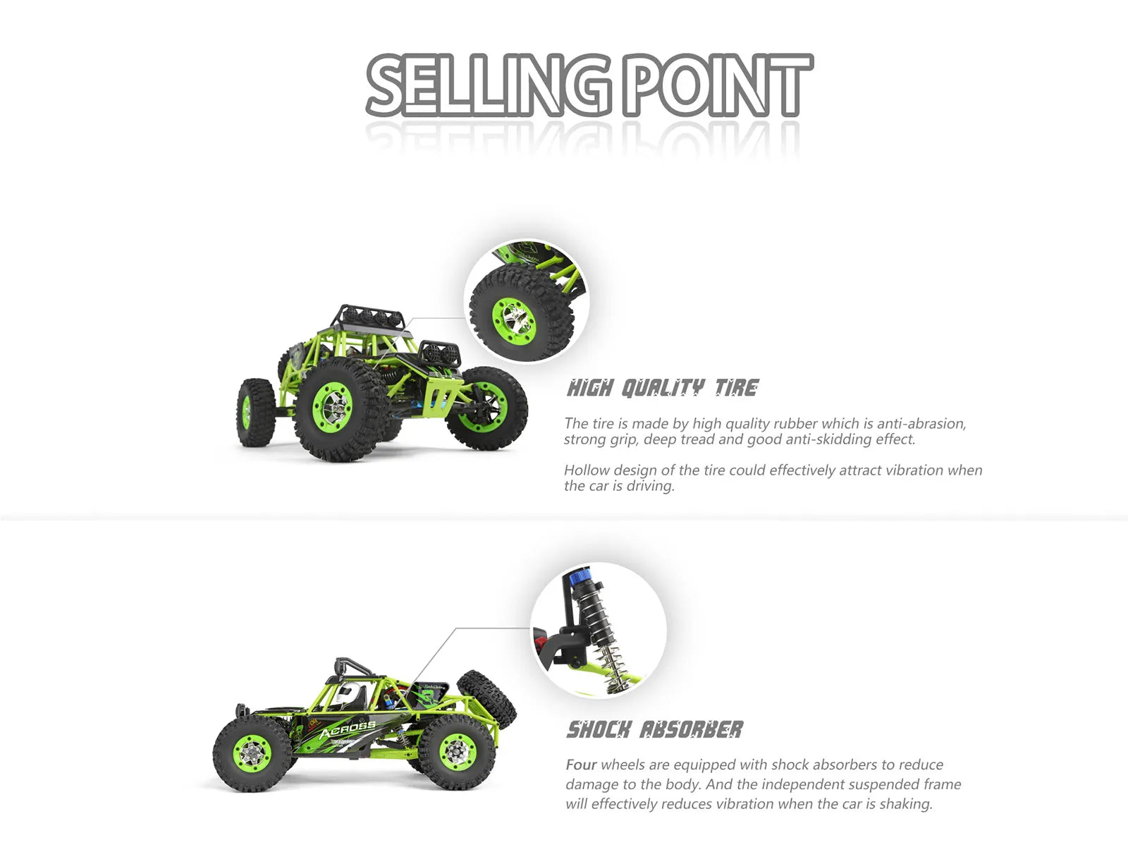 WLtoys 12428 1:12 Scale 4WD RC Racing Car – 50KM/H Alloy Off-Road Climbing Truck with LED Lights