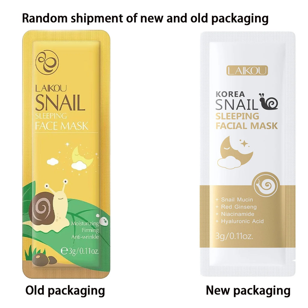 LAIKOU 7-Piece Sleeping Face Mask Set — Snail & Matcha