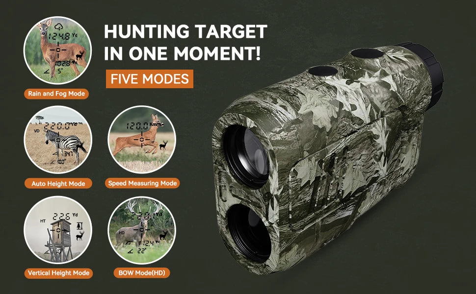 MiLESEEY PF2E Laser Rangefinder — 600m, 7° Field of View, BOW Mode, Rain & Fog Mode, Hunting