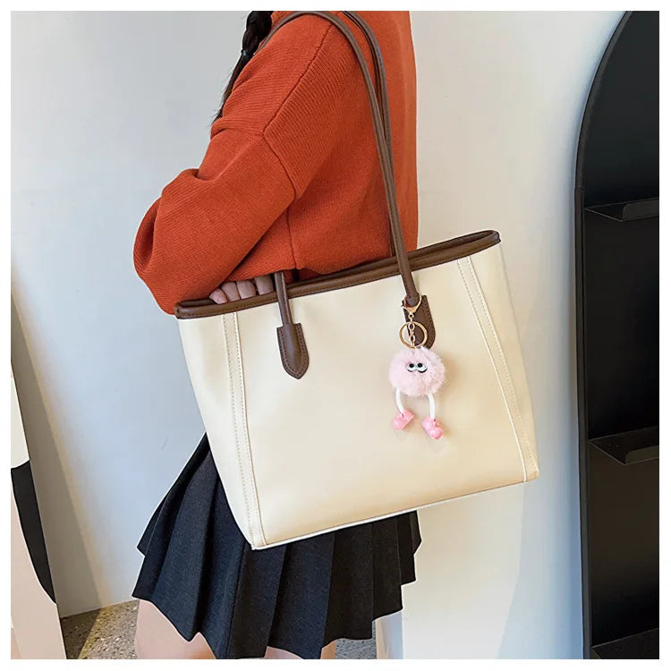 FXZLLQ Korean Style PU Leather Underarm Tote Shoulder Bag – Versatile Casual Handbag for Women Daily Use
