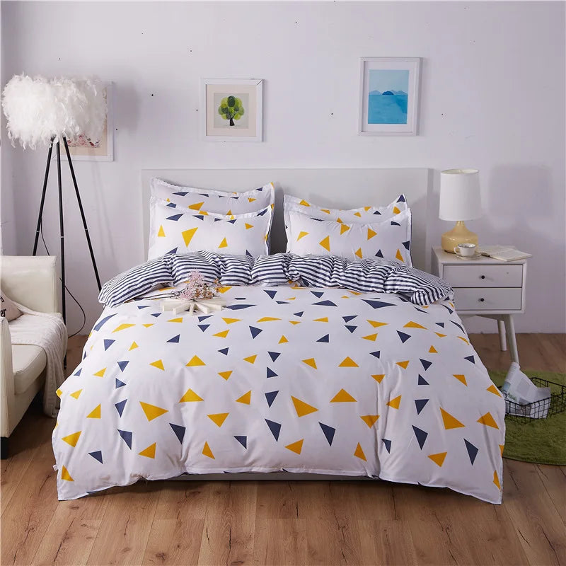 Cartoon Print Duvet Cover Set – Skin-Friendly 400TC Polyester, 3-Piece with 2 Pillowcases, 20 Designs & 4 Sizes
